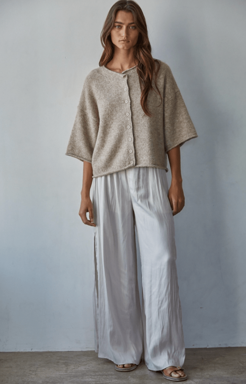 Quarter Sleeve Button Up Cardigan - Flea Boutiques