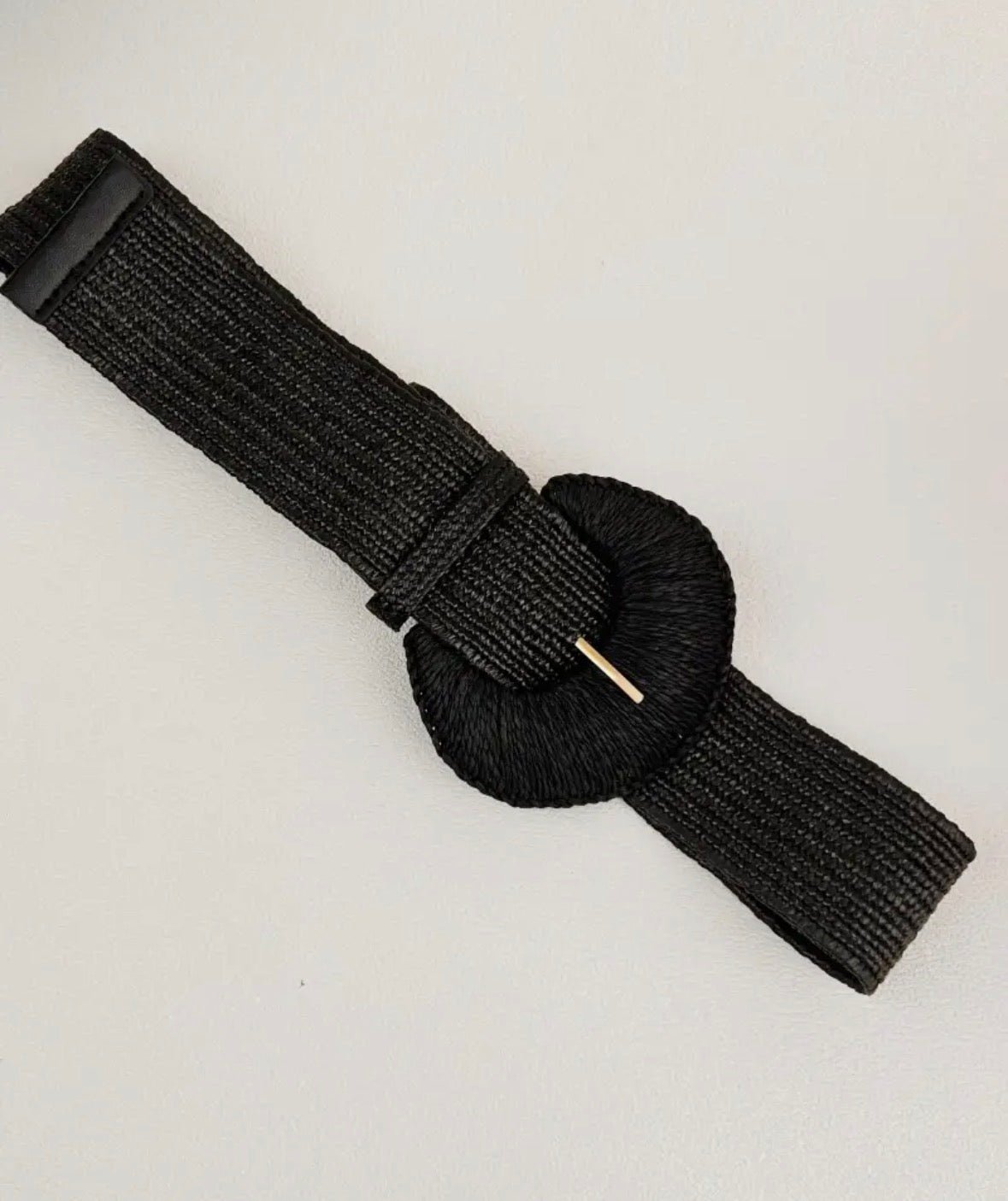 Raffia Crescent Moon Elastic Belt - Flea Boutiques