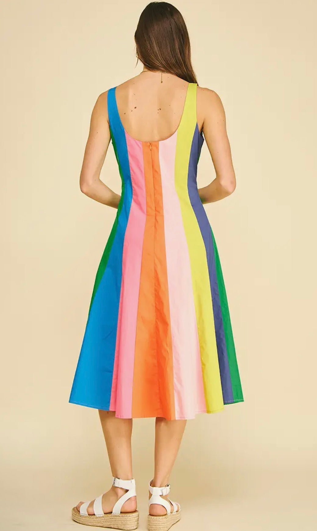 Rainbow A - Line Midi Dress - Flea Boutiques