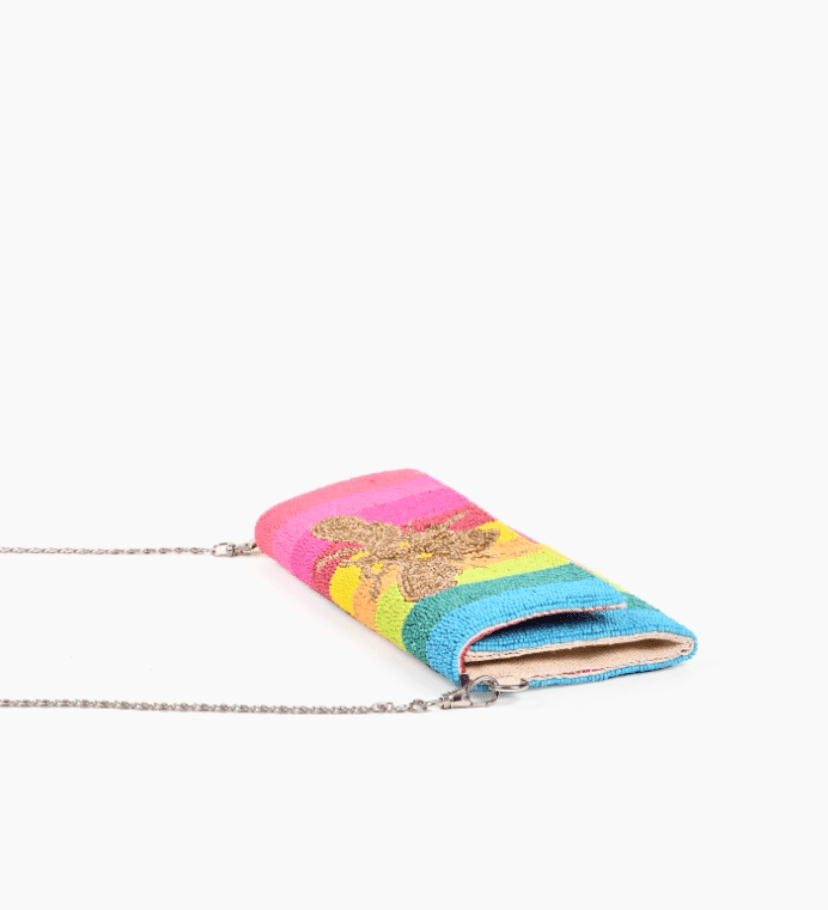 Rainbow Bee Beaded Clutch - Flea Boutiques