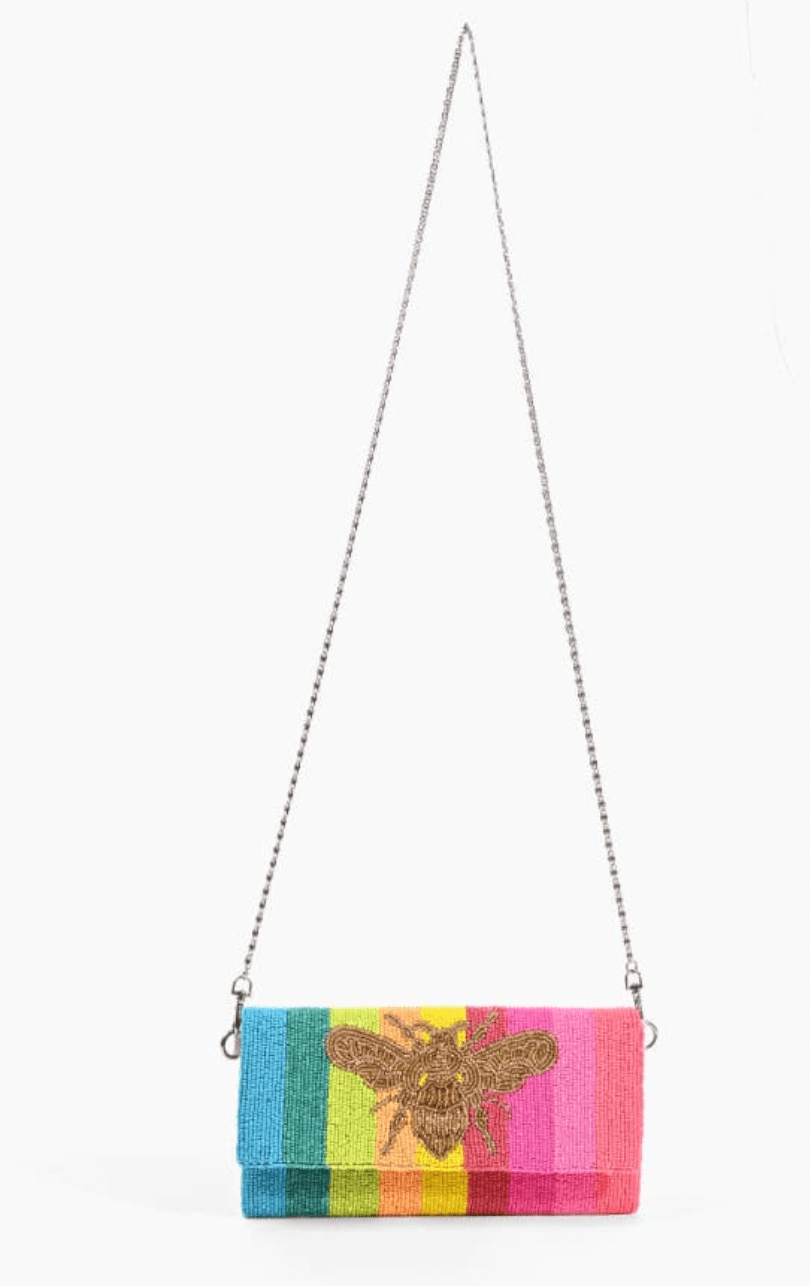 Rainbow Bee Beaded Clutch - Flea Boutiques