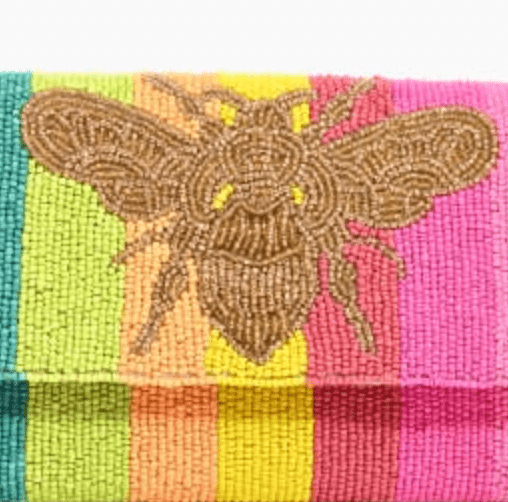 Rainbow Bee Beaded Clutch - Flea Boutiques