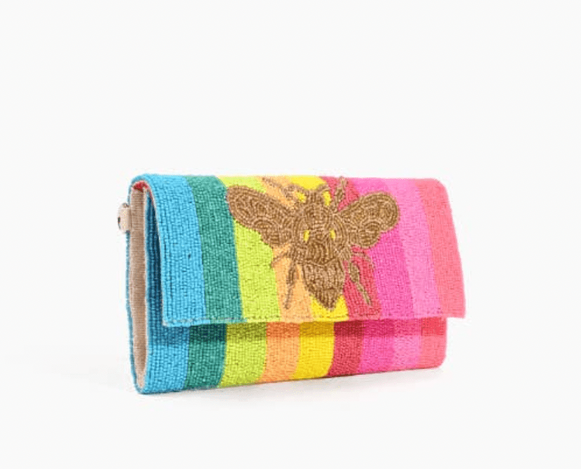 Rainbow Bee Beaded Clutch - Flea Boutiques