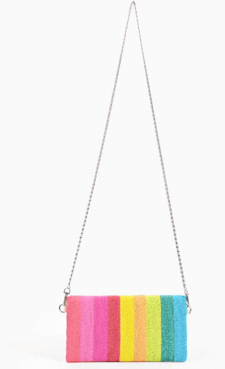 Rainbow Bee Beaded Clutch - Flea Boutiques