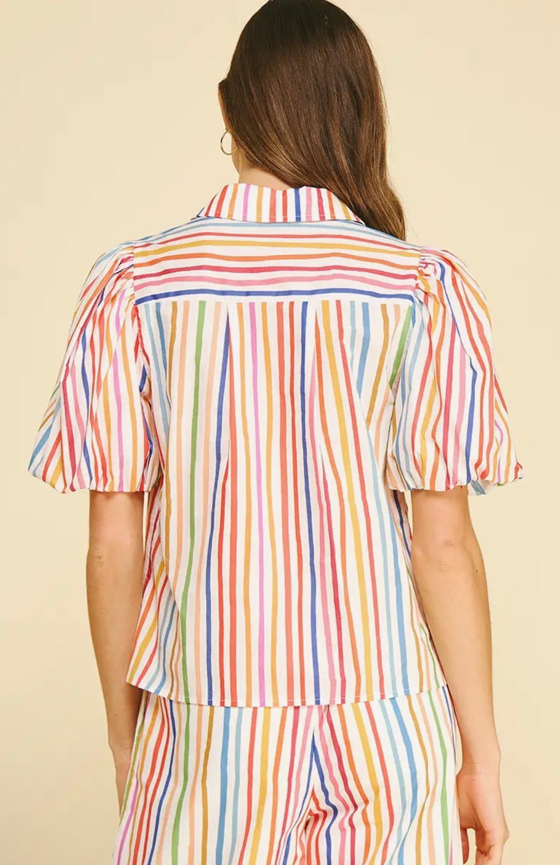 Rainbow Stripe Blouse - Flea Boutiques