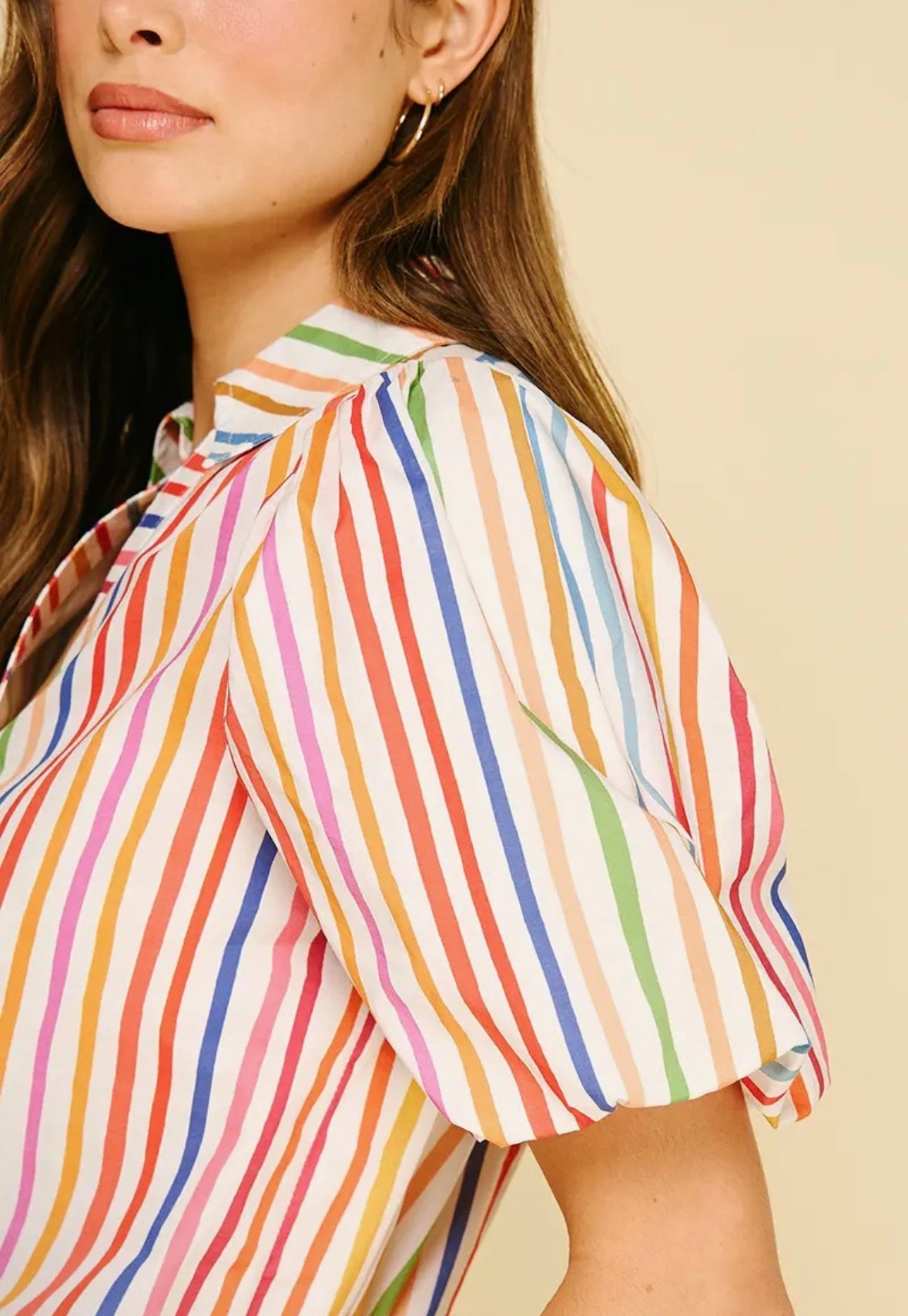Rainbow Stripe Blouse - Flea Boutiques