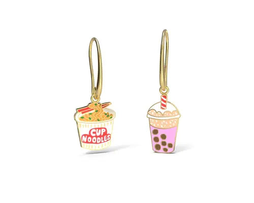 Cup Noodle & Boba Earrings