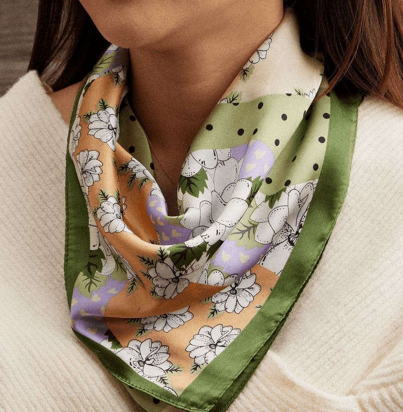 Retro Floral Print Scarf - Flea Boutiques