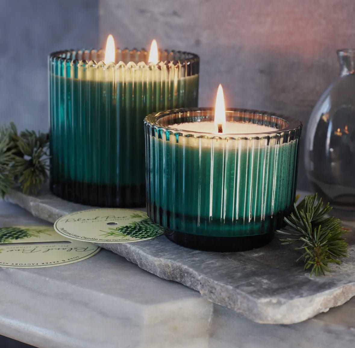 Ribbed Glass Candle - Flea Boutiques