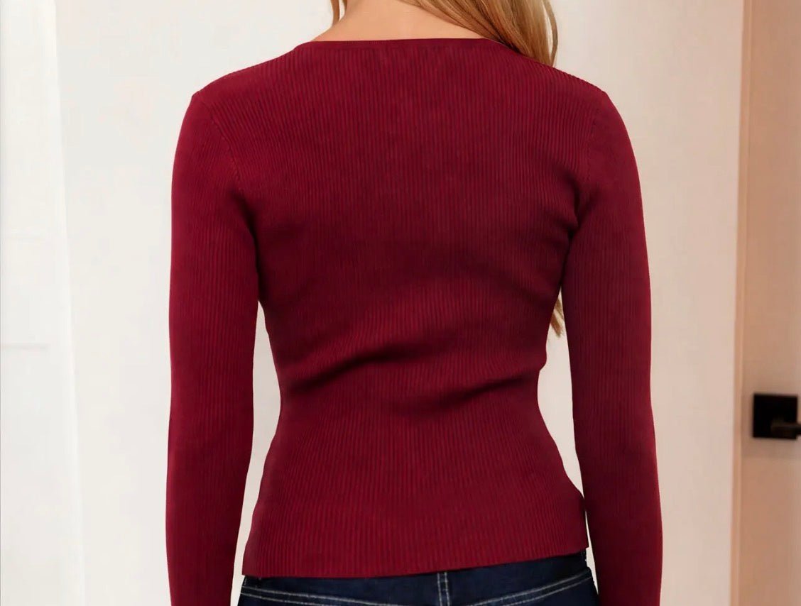 Ribbed Scalloped Knit Cardigan - Flea Boutiques