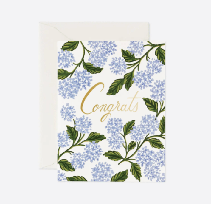 Rifle Paper Co. Hydrangea Congrats Card - Flea Boutiques