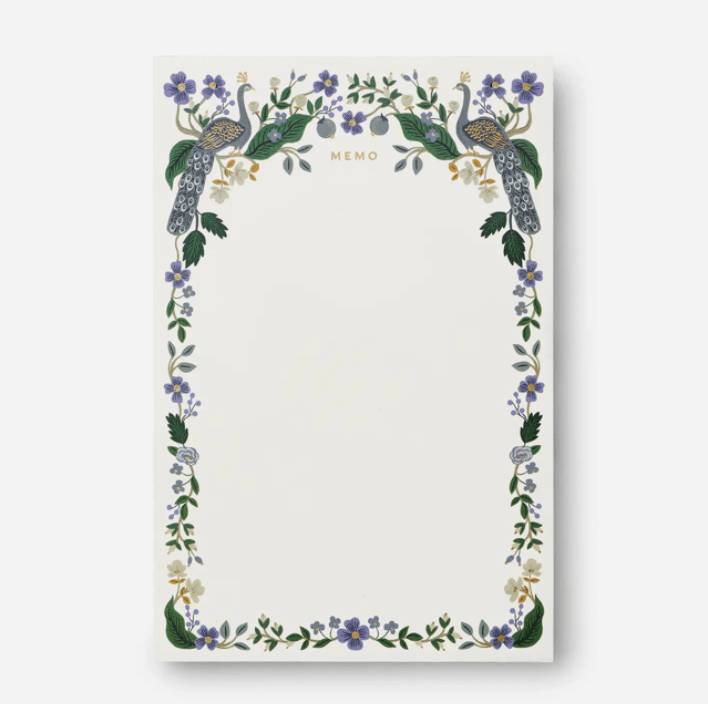 Rifle Paper Co. Peacock Memo Notepad - Flea Boutiques