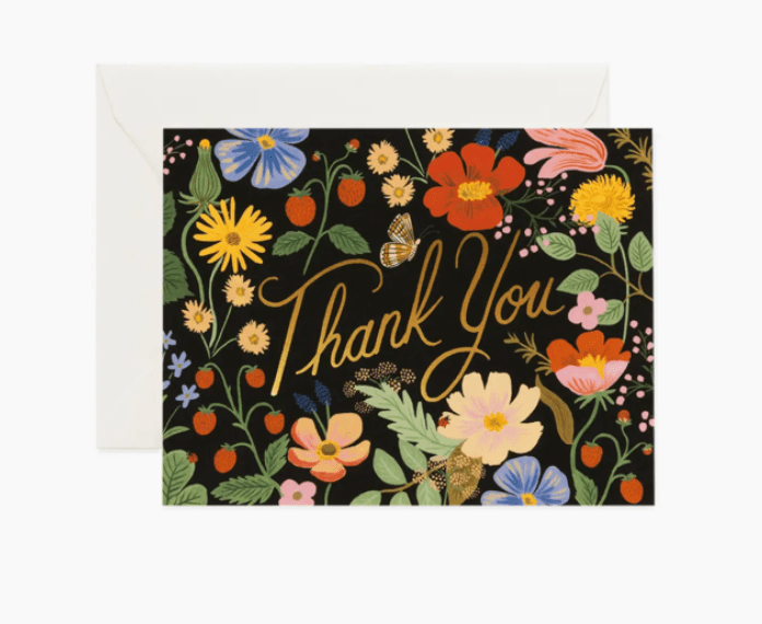 Rifle Paper Co. Strawberry Fields Thank You Card - Flea Boutiques