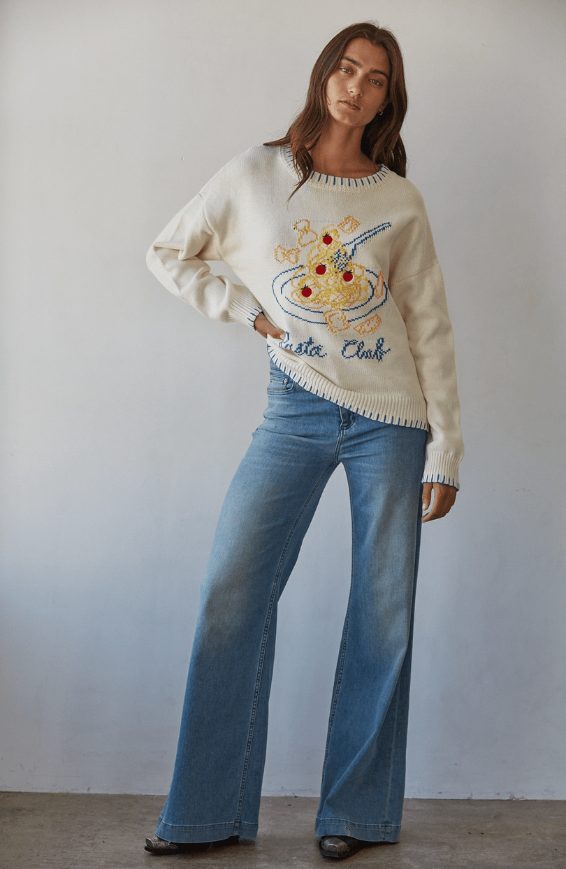 Round Neck Long Sleeve Pullover - Flea Boutiques