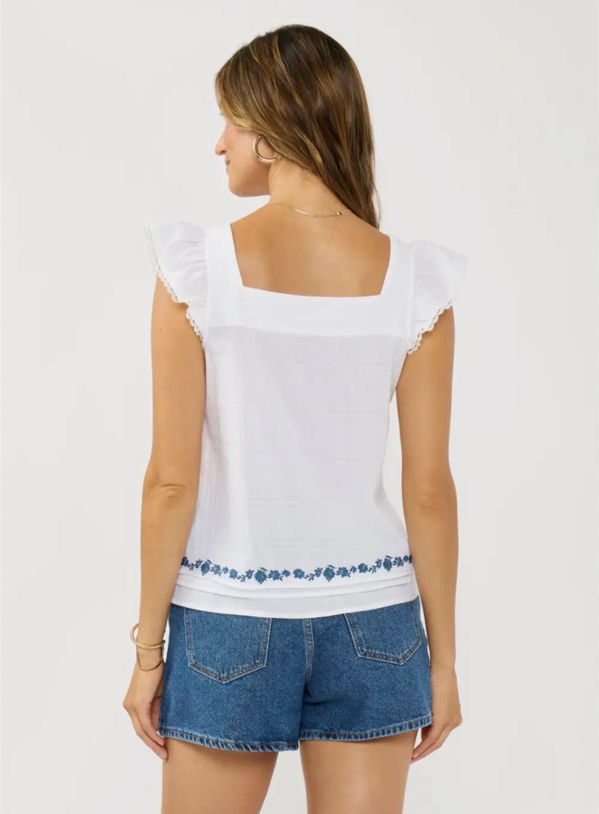Ruffle Sleeve Pintuck top - Flea Boutiques