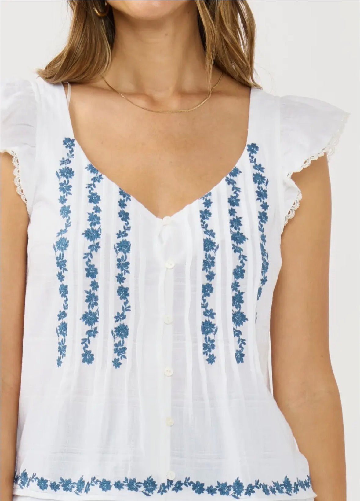 Ruffle Sleeve Pintuck top - Flea Boutiques
