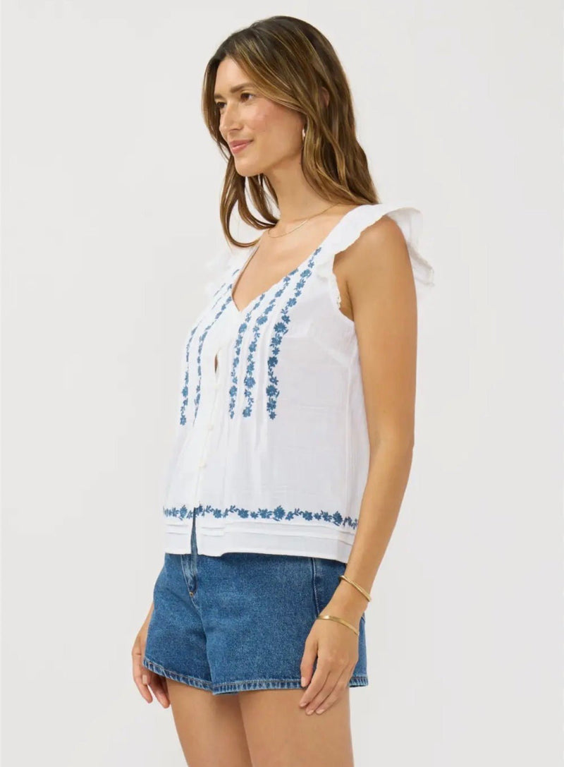 Ruffle Sleeve Pintuck top - Flea Boutiques