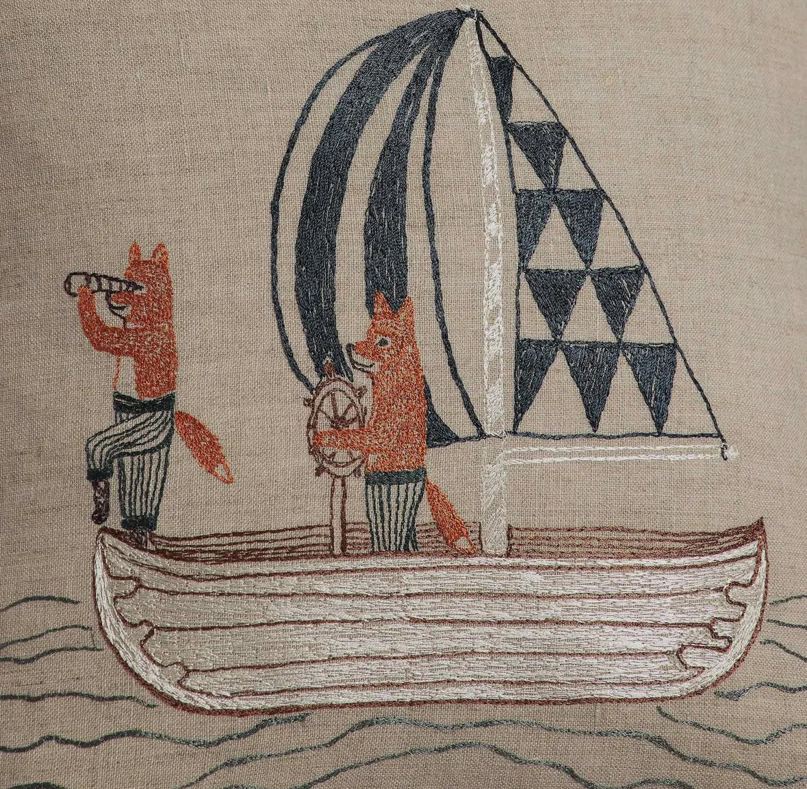 Sailing Foxes Pillow - Flea Boutiques