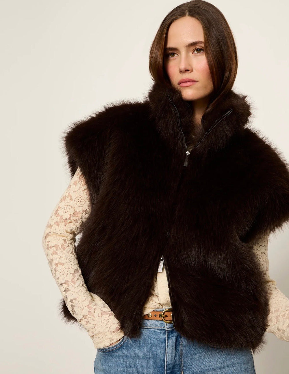 Sanctuary Silky Fur Vest