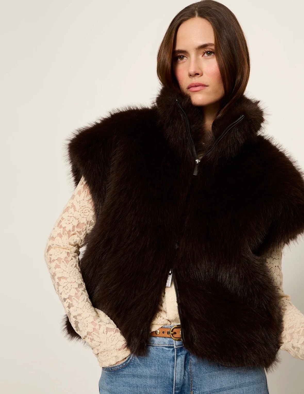 Sanctuary Silky Fur Vest - Flea Boutiques
