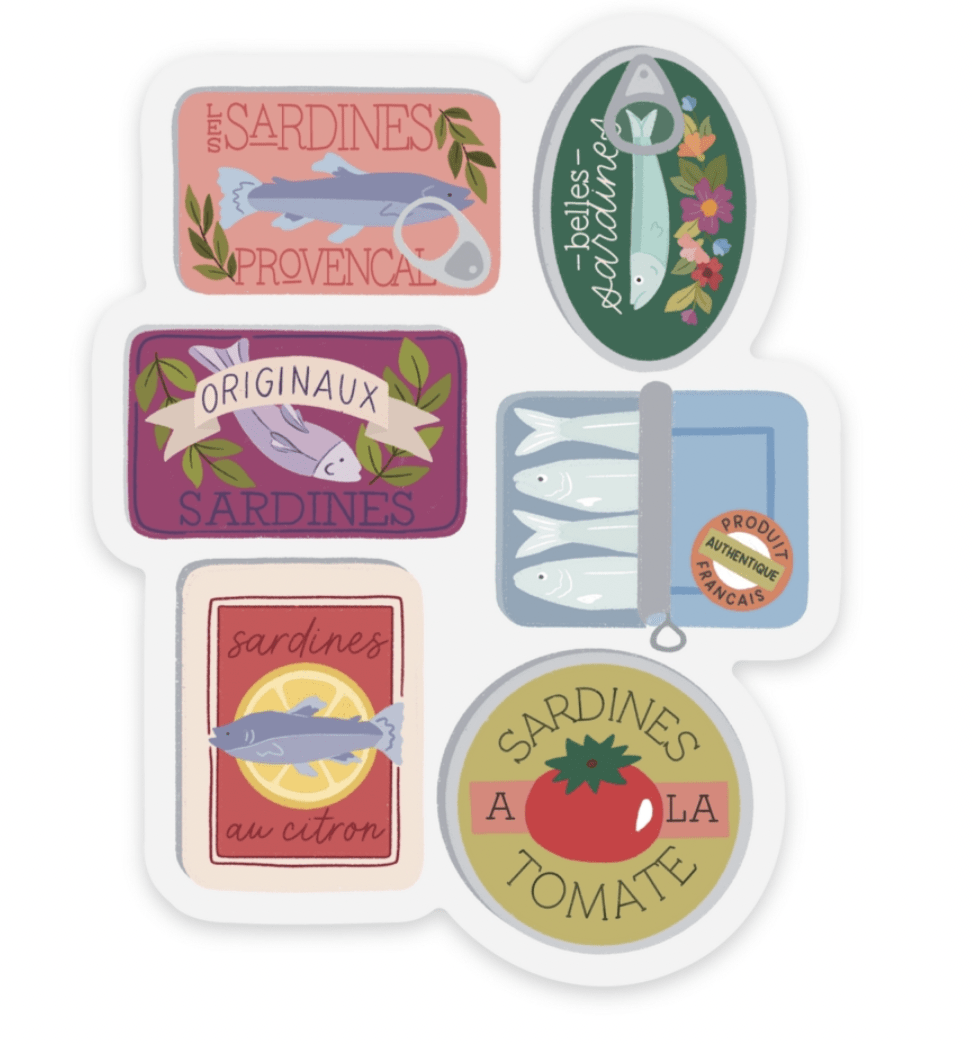 Saradine Tins Sticker - Flea Boutiques