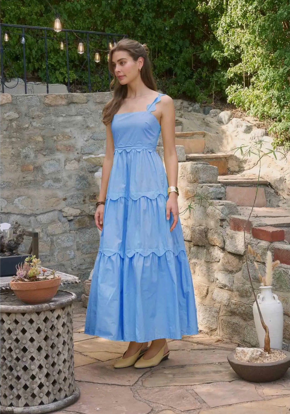 Scallop Detail Spagetti Strap - Flea Boutiques