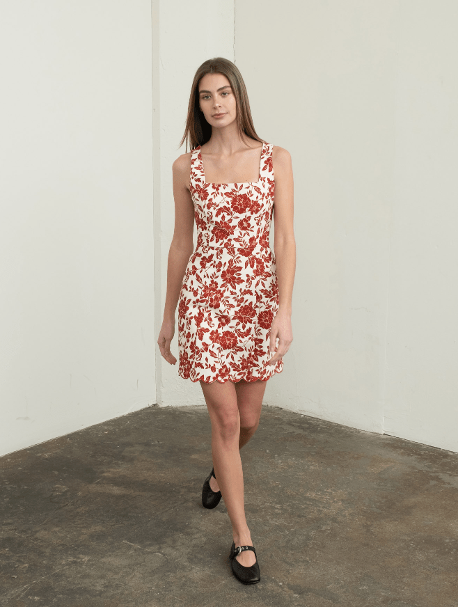 Scallop Hem Mini Dress - Flea Boutiques