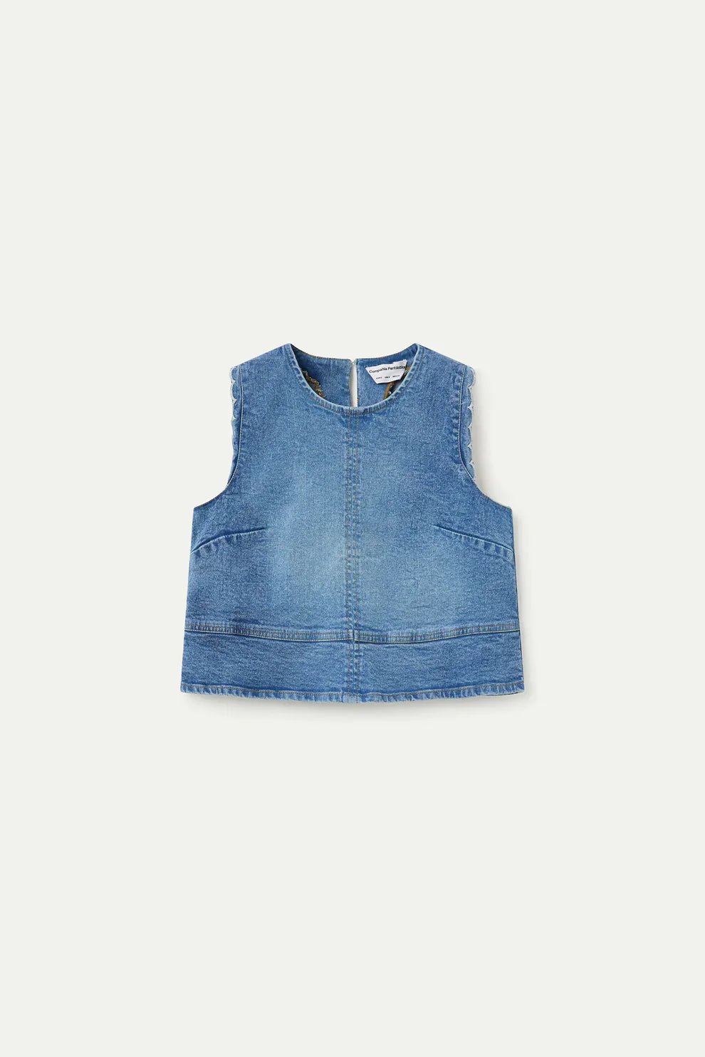 Scalloped Denim Tank - Flea Boutiques