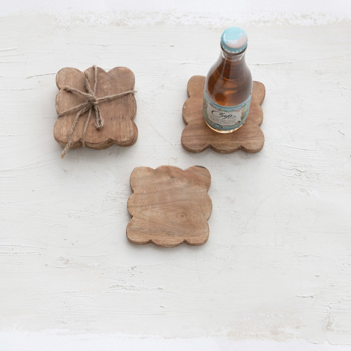 Scalloped Wooden Coaster - Flea Boutiques