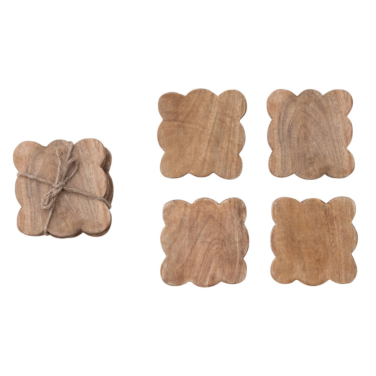Scalloped Wooden Coaster - Flea Boutiques