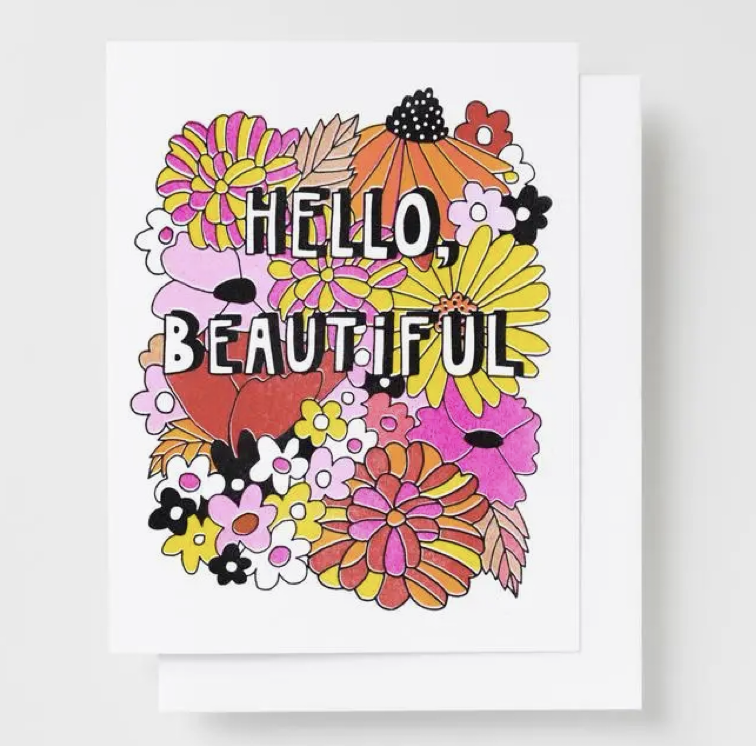 Hello Beautiful Floral Card
