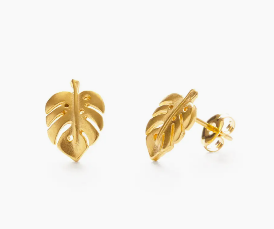 Monstera Leaf Studs