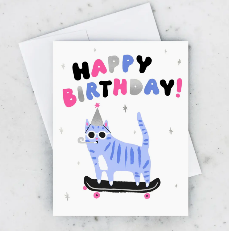 Skater Cat Card