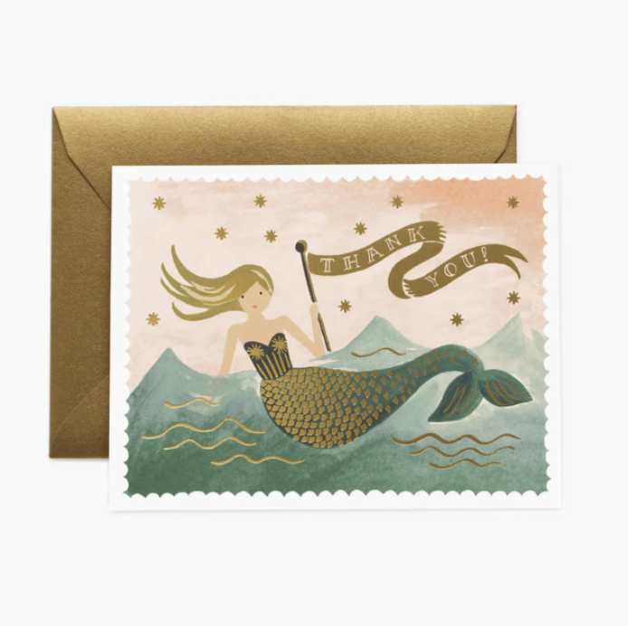 Vintage Mermaid Birthday Card