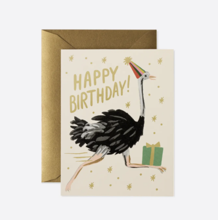 Ostrich Birthday Card