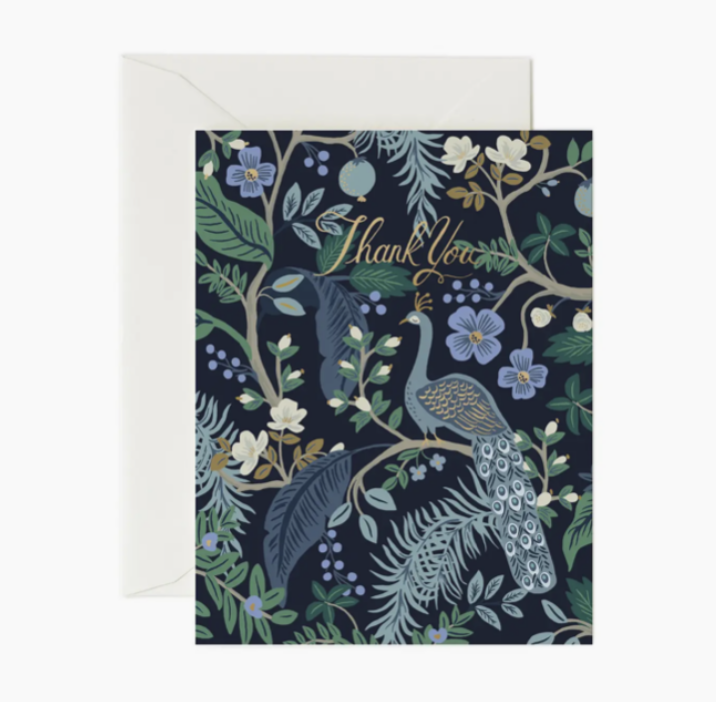 Peacock Thank You Card