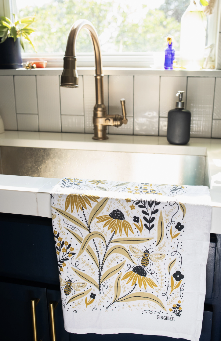 Bee Garden Tea Towel
