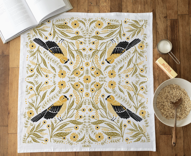 Goldfinch Tea Towel