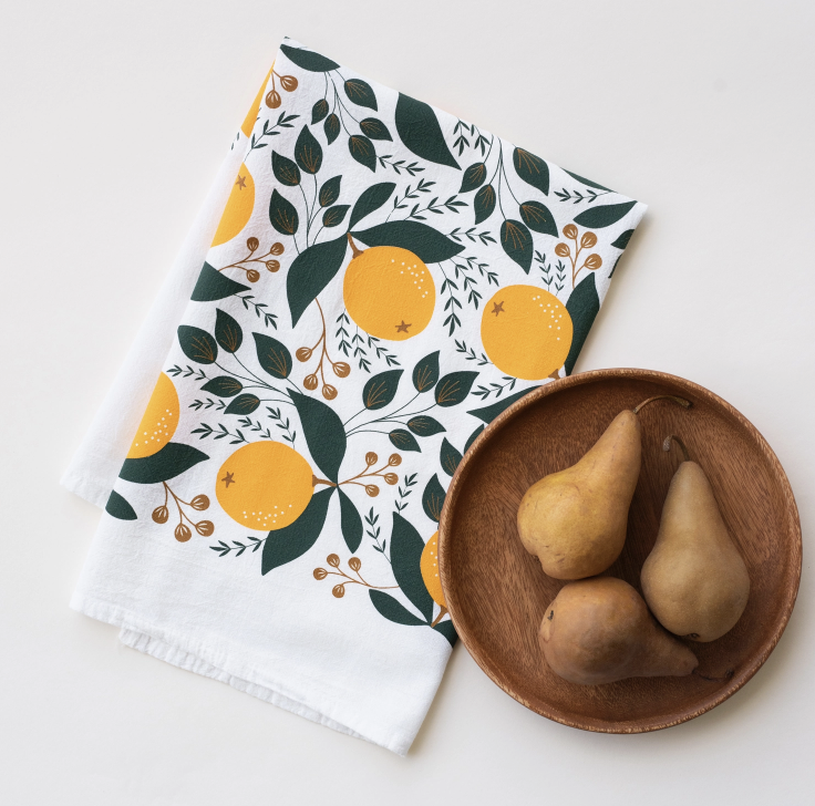 Winter Citrus Tea Towel