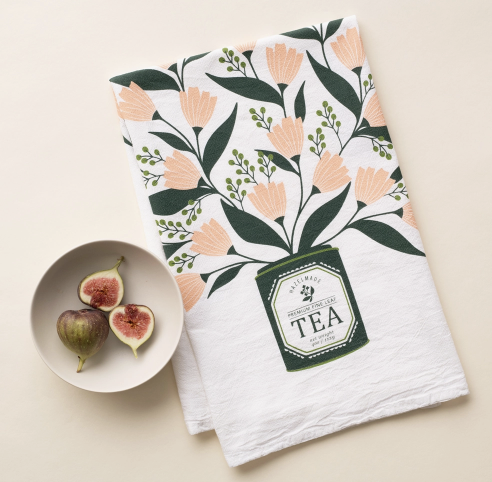 Tea Tin Bouquet Tea Towel