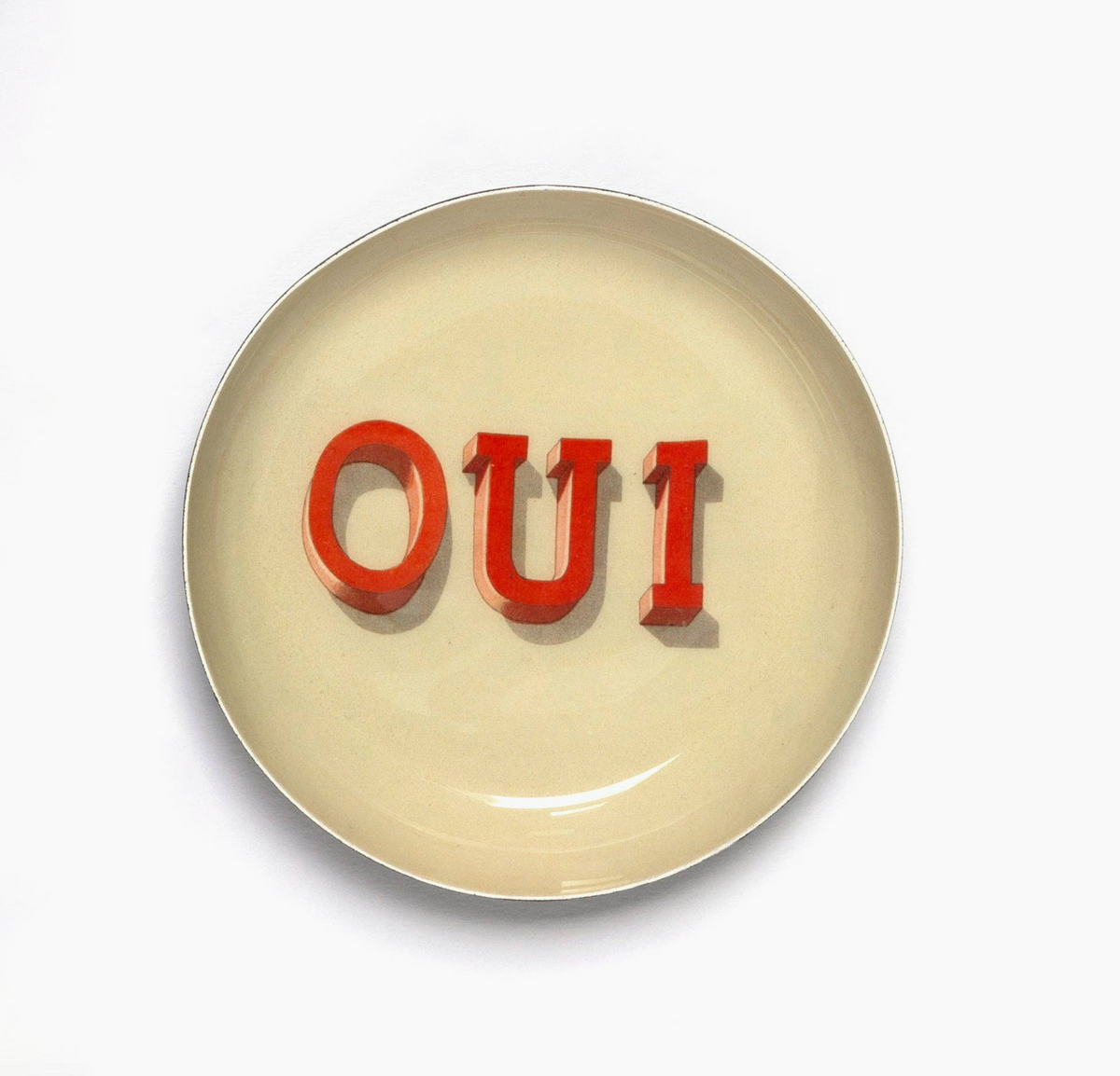 Oui Enamel Printed Tray