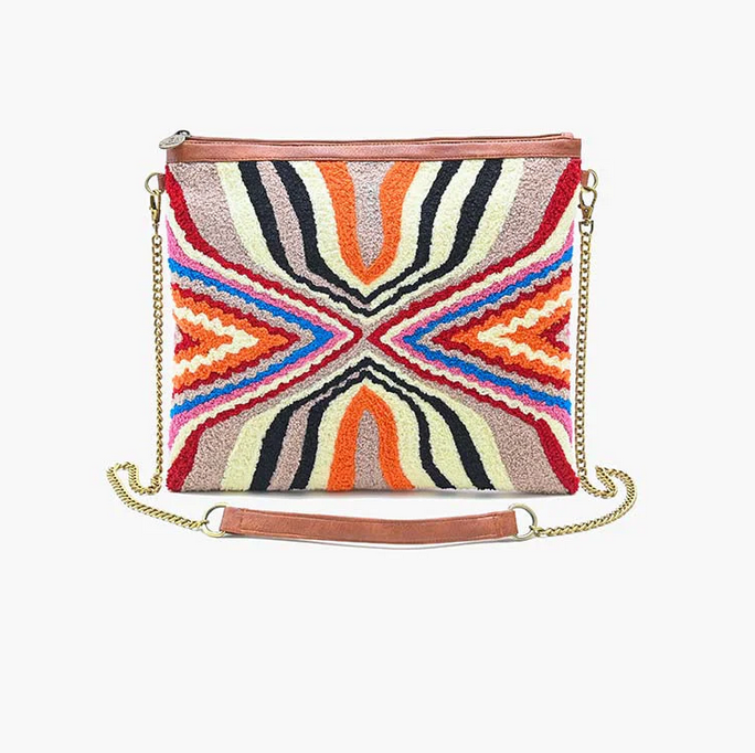 Colorful Abstract Emb. Clutch