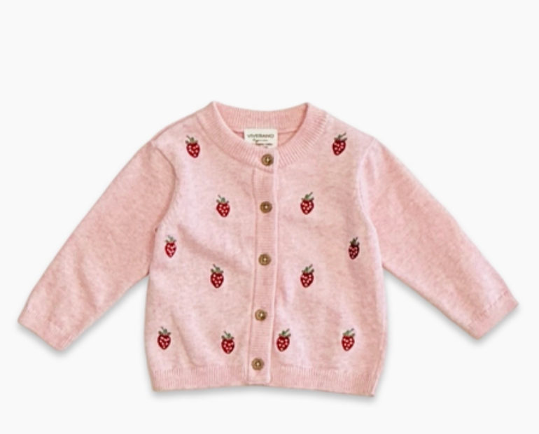 Strawberry Embroidered Knit