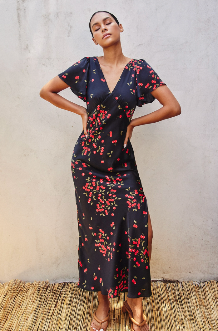 Fruit Punch Flutter Sleeve Dress