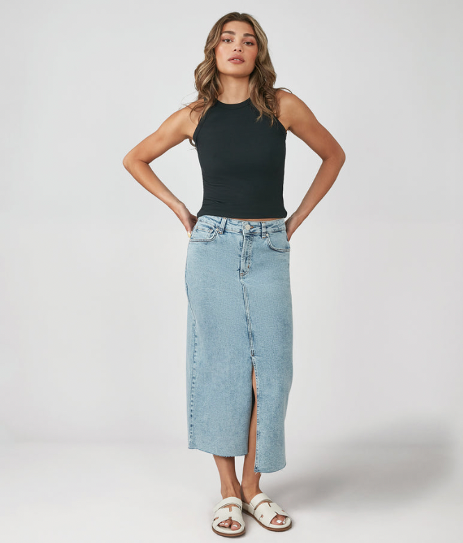 Halston Hi Rise Maxi Skirt