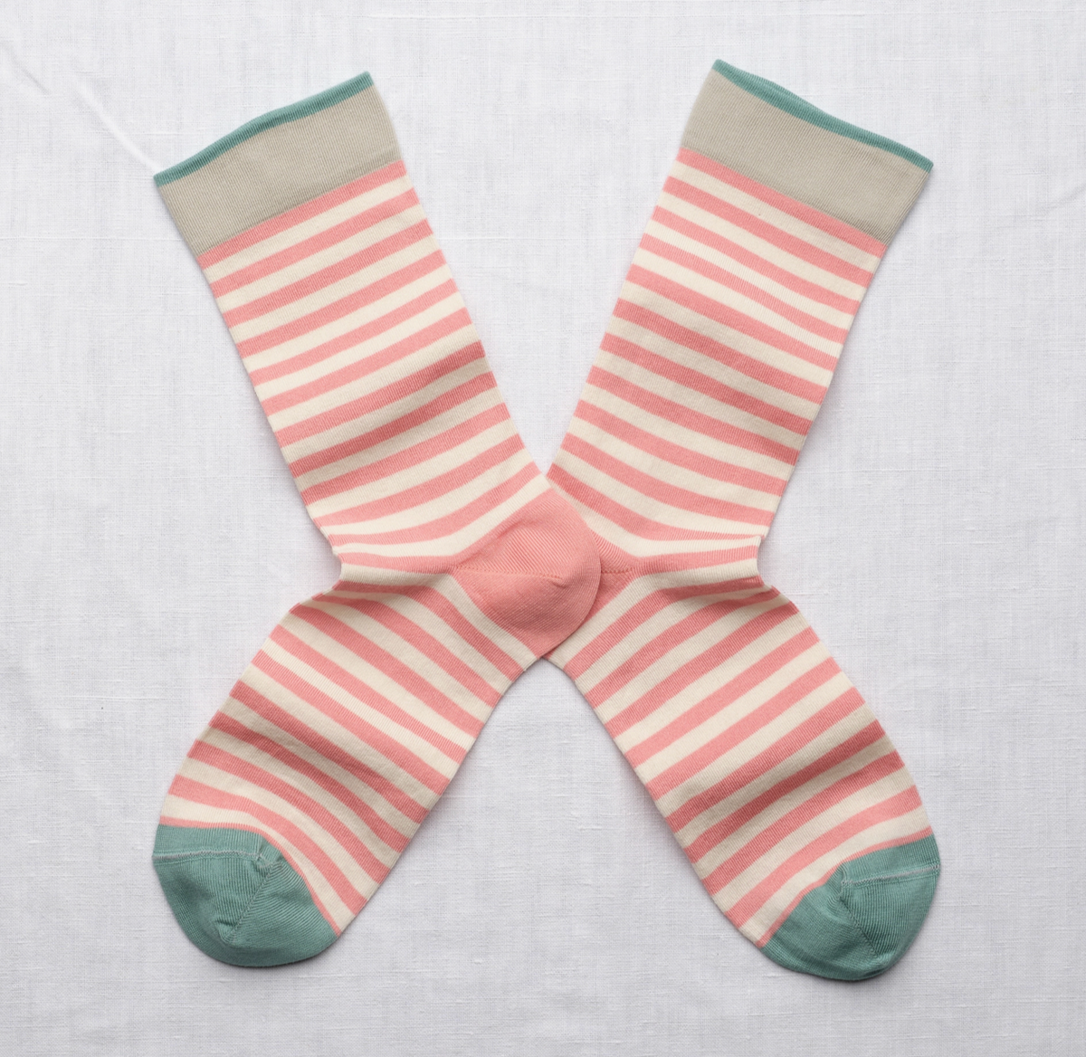 Pink Peach Stripe Socks