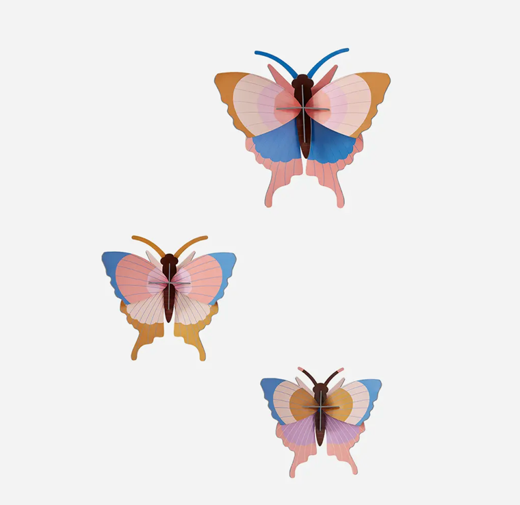 Gold Rim Butterfly Set Wall Art