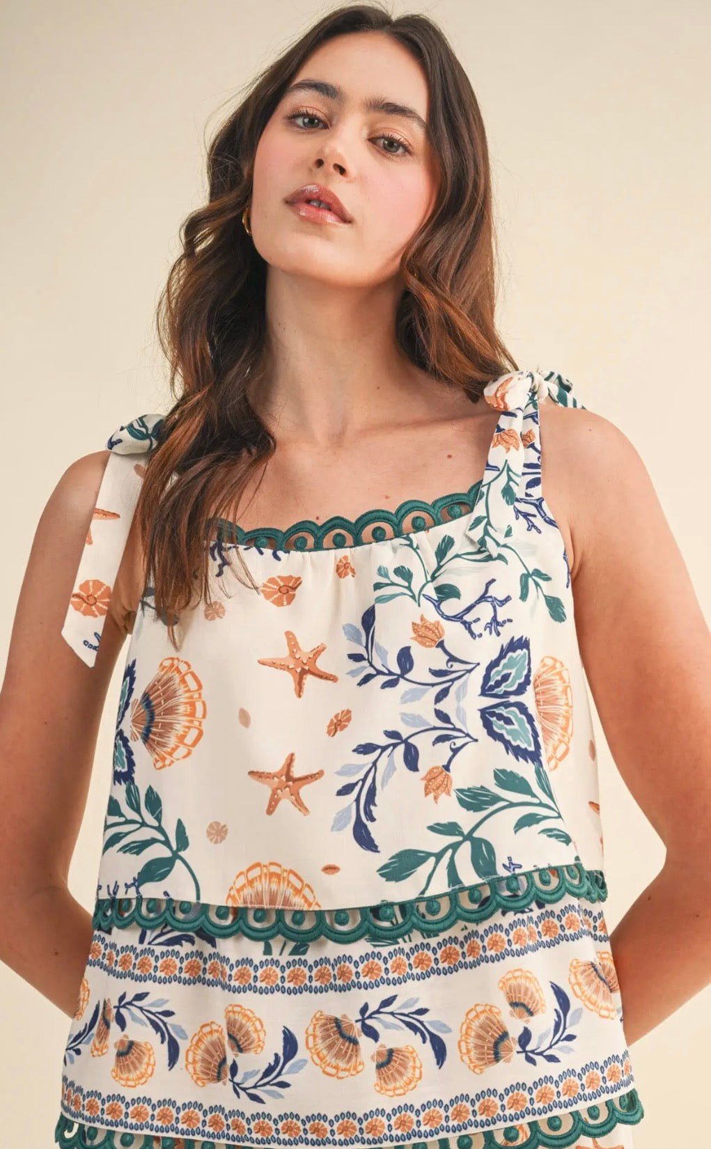 Seashell Print Tank & Short Set - Flea Boutiques