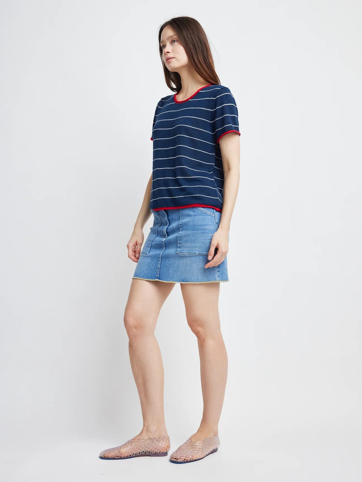 Self Contrast Celine Sweater Tee - Flea Boutiques