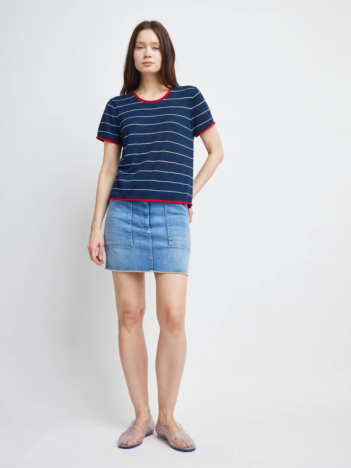Self Contrast Celine Sweater Tee - Flea Boutiques